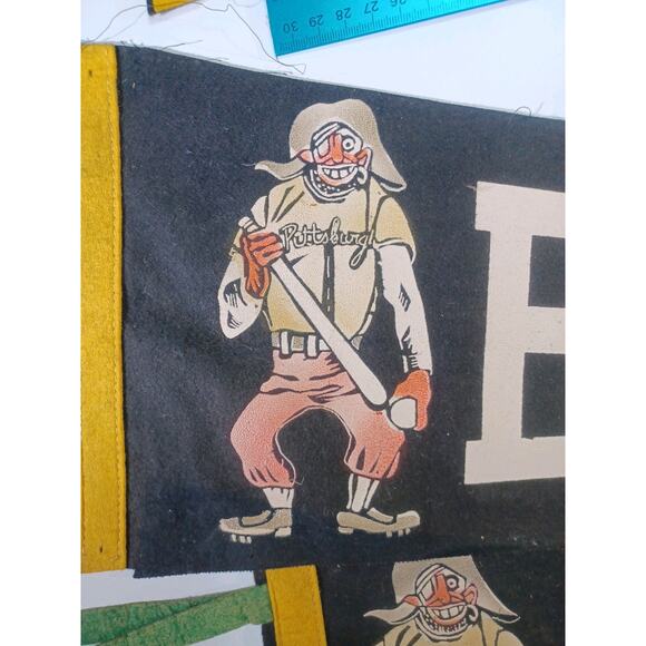 Vintage 1940s MLB Pittsburgh Pirates Baseball Pennant Collection Of 3 Rare Old - Picture 15 of 16